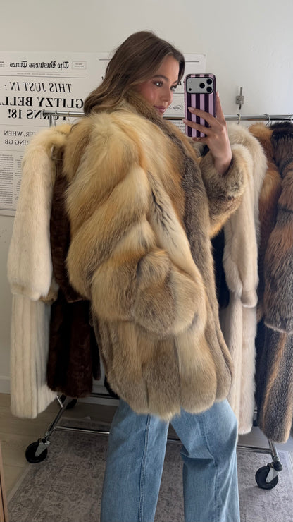 #61 Vintage Golden Island Fox Jacket Size Small