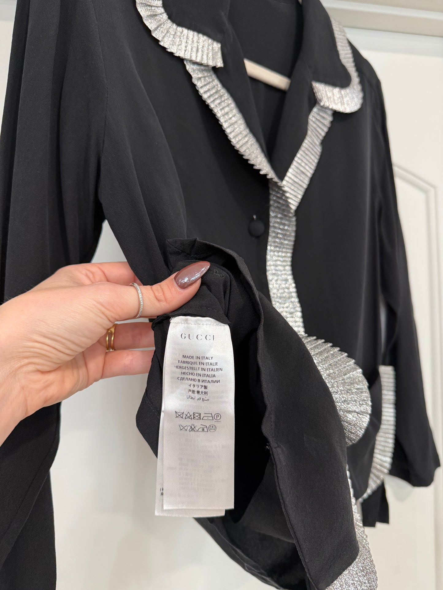 NEW!! Vintage Gucci Black Blouse Size S/M