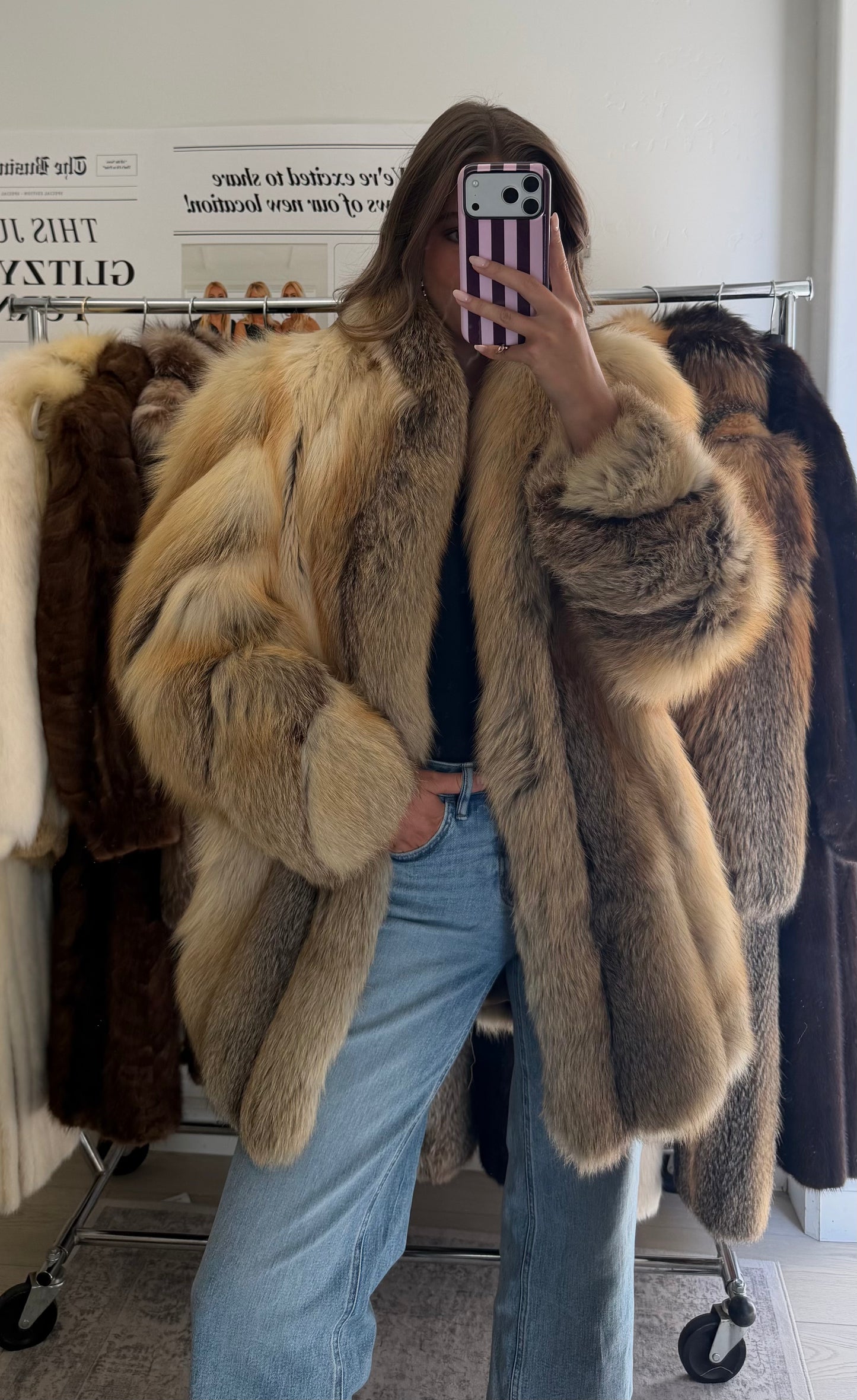 #61 Vintage Golden Island Fox Jacket Size Small