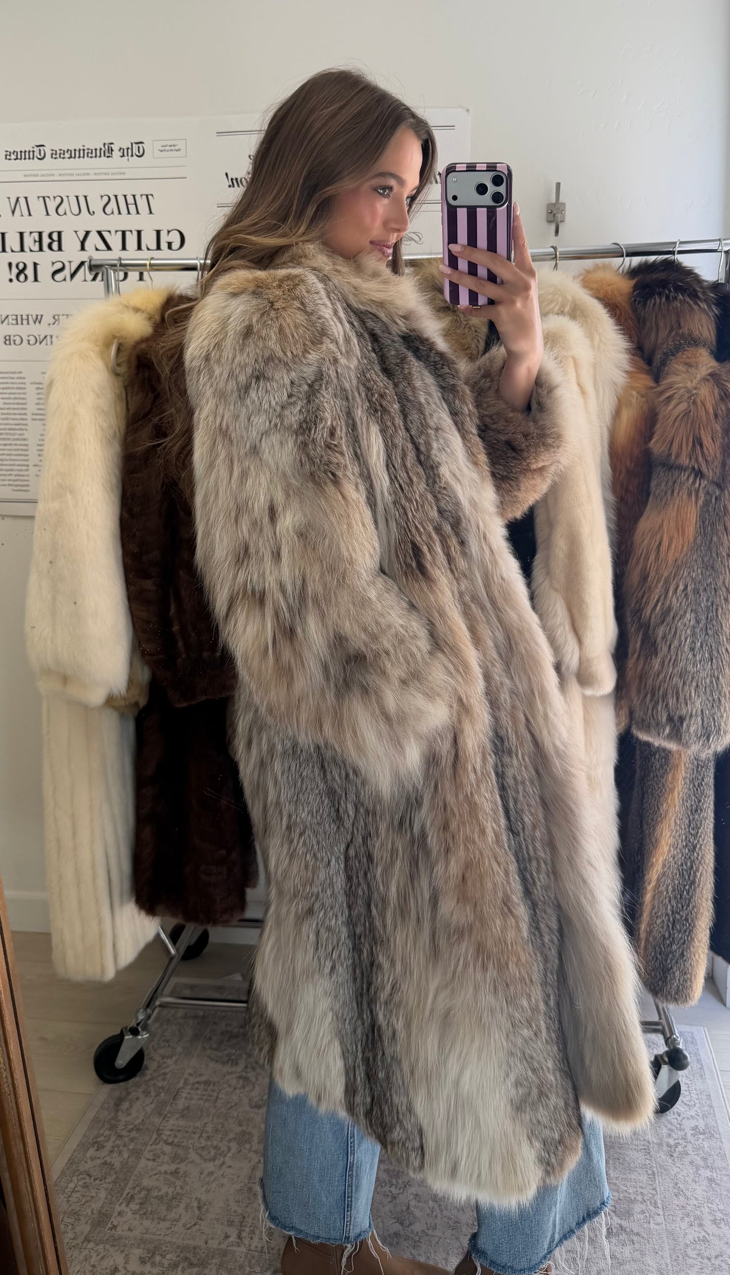 #56 Vintage Lynx Fur Coat Size S/M