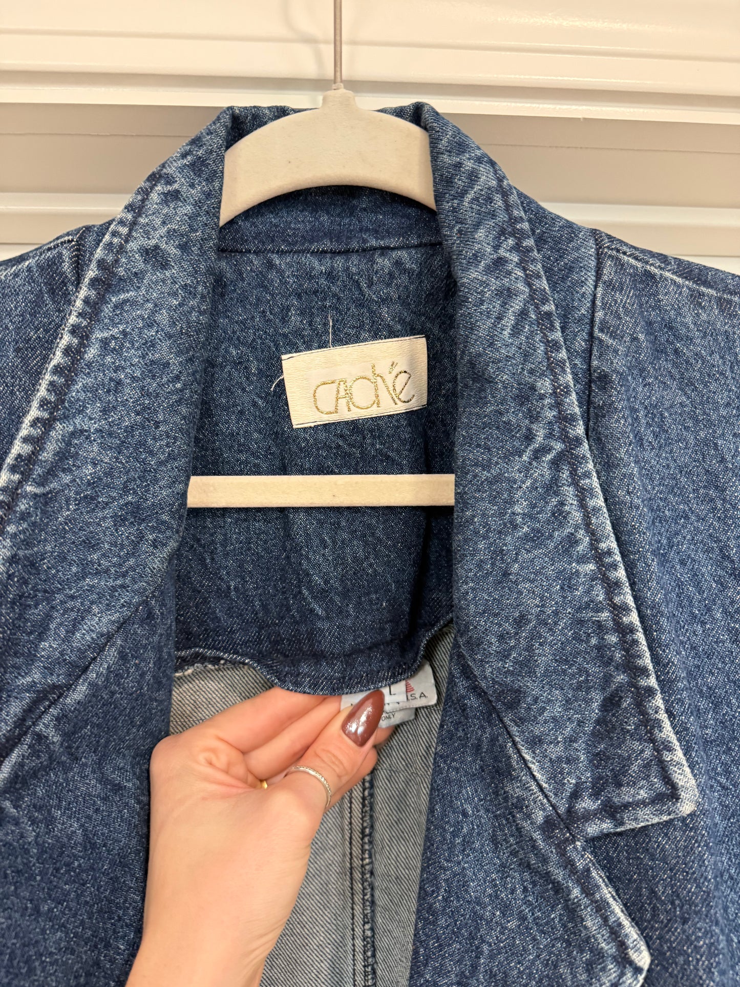 NEW!! Vintage Denim Beaded Blazer Size Large