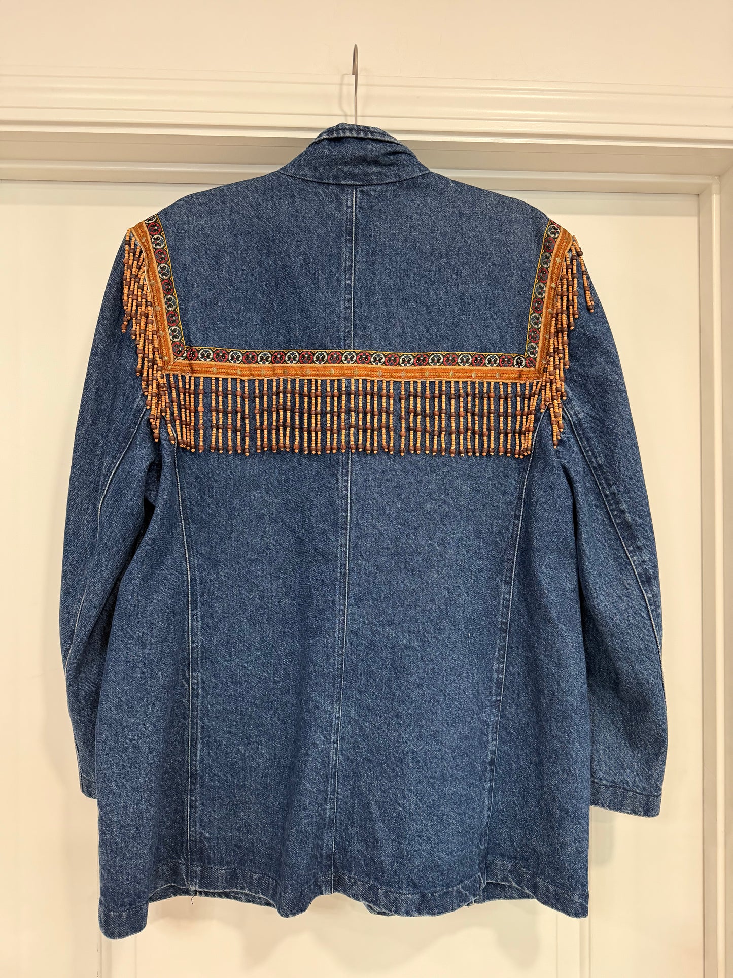 NEW!! Vintage Denim Beaded Blazer Size Large