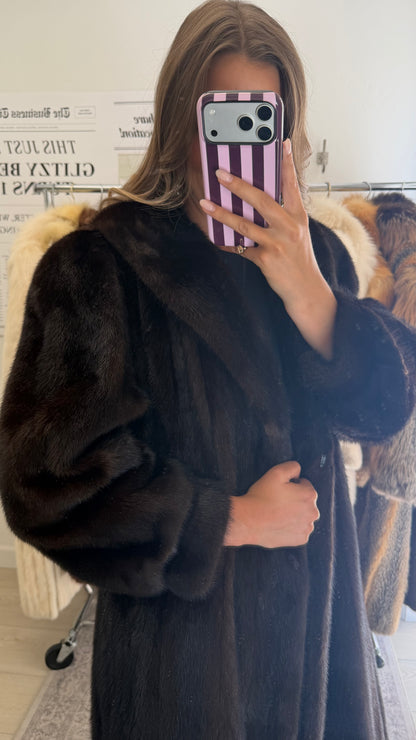 #47 Vintage Mahogany Mink Coat Size Medium