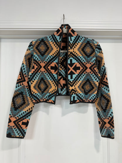NEW!! Vintage Aztec Cropped Jacket Size Small