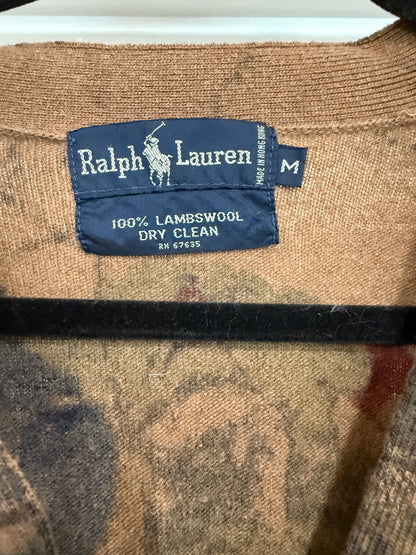 NEW!! Vintage Ralph Lauren Lambswool Equestrian Cardigan Size Medium