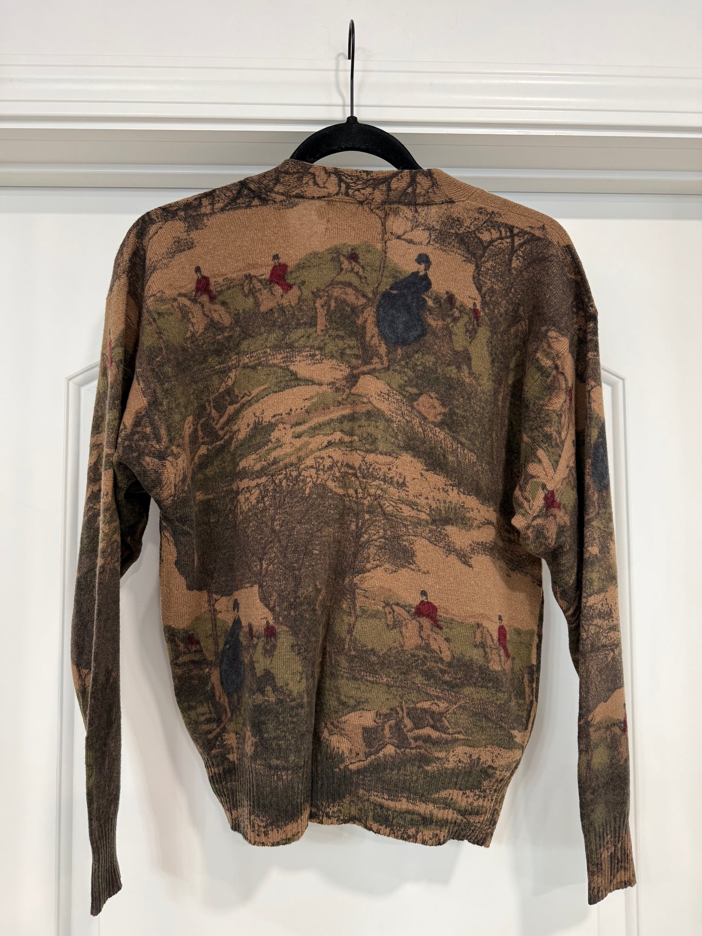 NEW!! Vintage Ralph Lauren Lambswool Equestrian Cardigan Size Medium