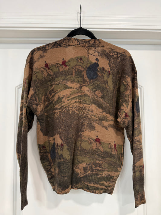 NEW!! Vintage Ralph Lauren Lambswool Equestrian Cardigan Size Medium