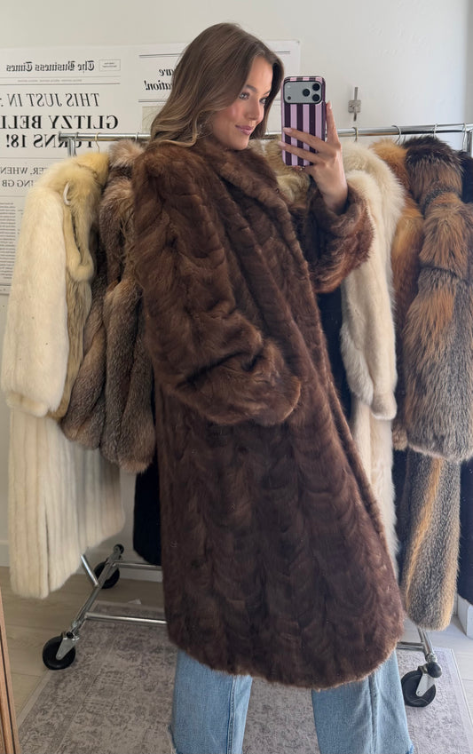 #35 Vintage Demi Buff Mink Coat Size Large