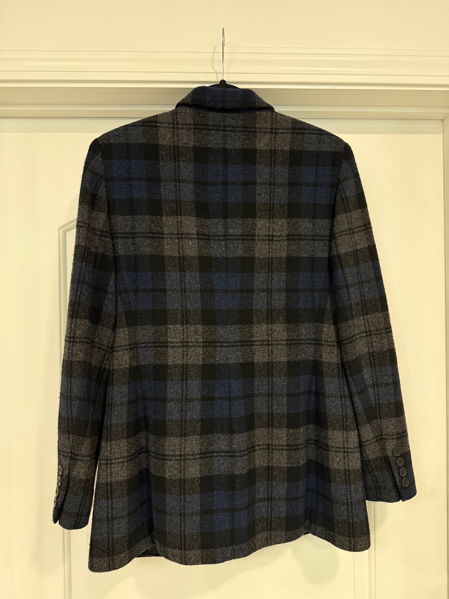 NEW!! Vintage Ralph Lauren Blue Plaid Wool Blazer Size 6