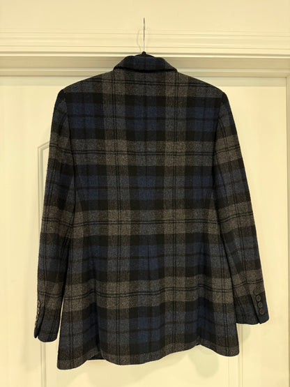 NEW!! Vintage Ralph Lauren Blue Plaid Wool Blazer Size 6