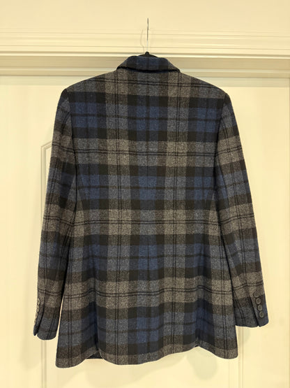 NEW!! Vintage Ralph Lauren Blue Plaid Wool Blazer Size 6