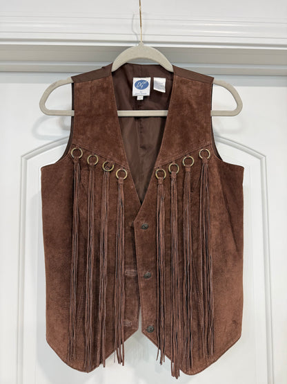 NEW!! Vintage Suede Fringe Vest Size Small