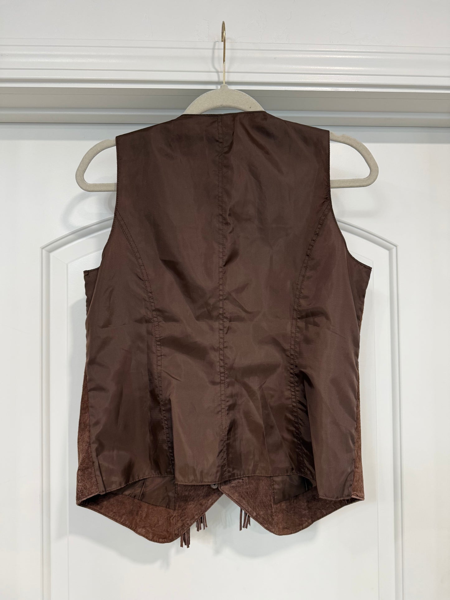 NEW!! Vintage Suede Fringe Vest Size Small