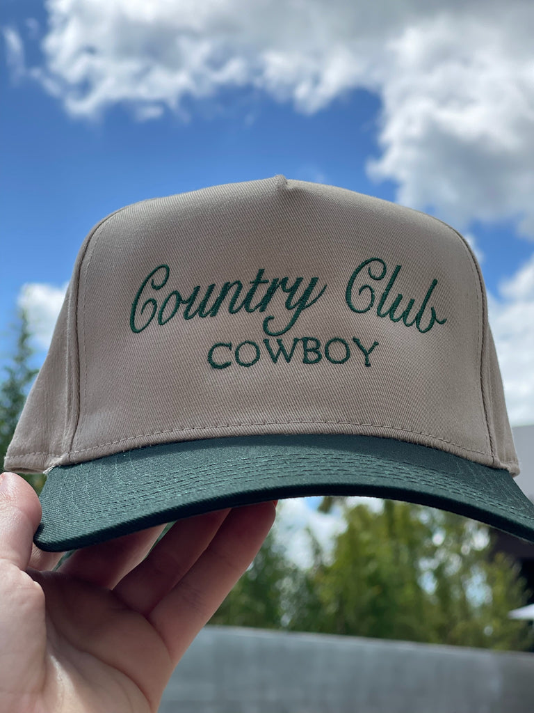 GB ORIGINAL!! Country Club Cowboy Trucker Hat in Tan
