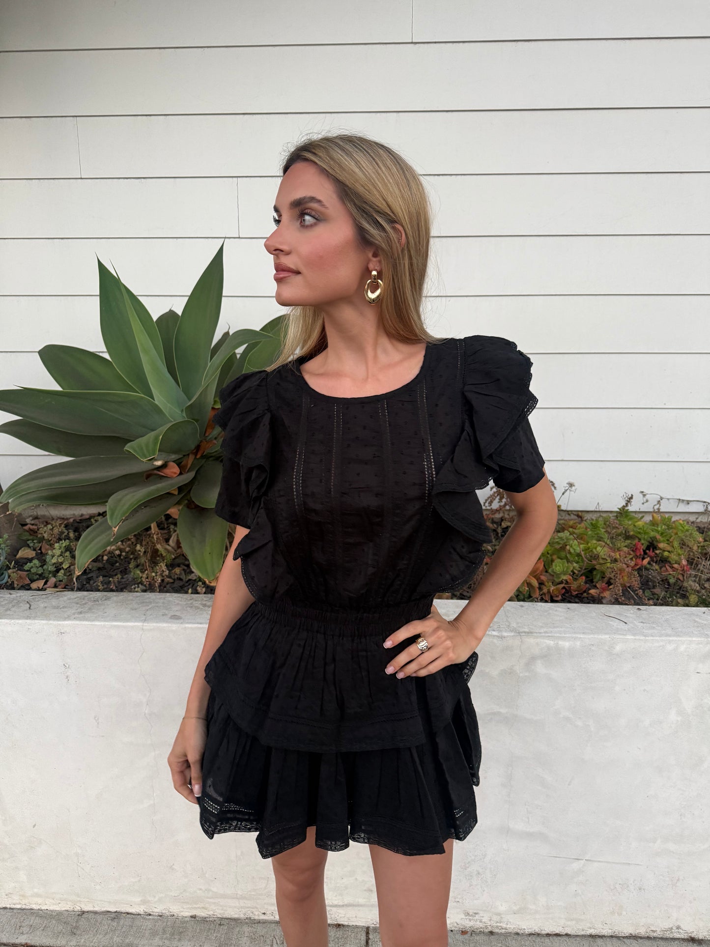 Natasha Heritage Mini Dress - Black
