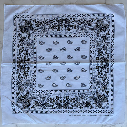 NEW!! Cotton Bandana in White