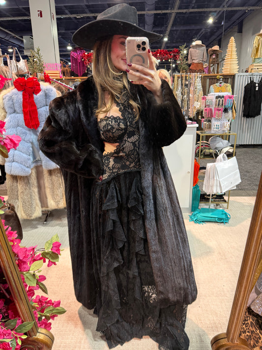 #15 Vintage Ranch Mink Coat - Size L/XL