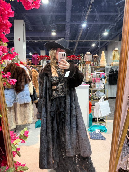 #176 Vintage Mahogany Mink Fur Coat Size Medium