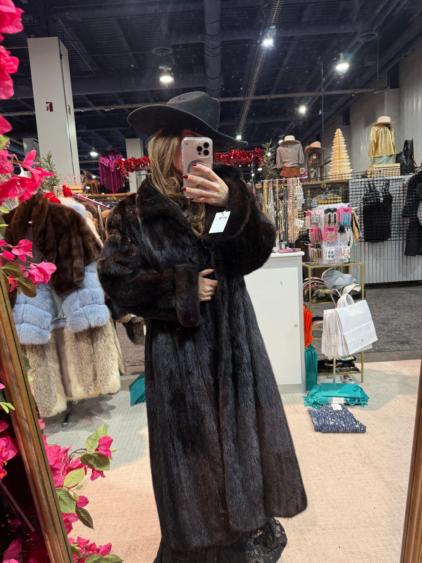 #176 Vintage Mahogany Mink Fur Coat Size Medium
