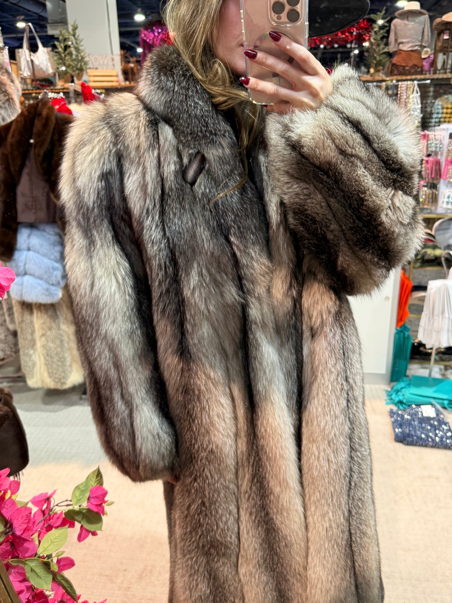 #S18 Vintage Indigo Dyed Fox Directional Coat Size Medium/Large