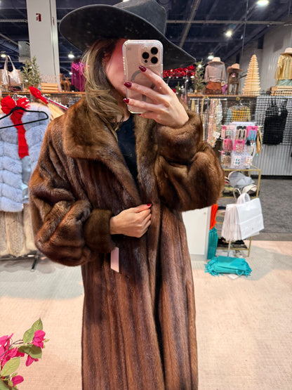 #126 Vintage Mahogany Mink Coat Size S/M