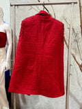 NEW!! "Ritz" Tweed Cape Belted Blazer in Red