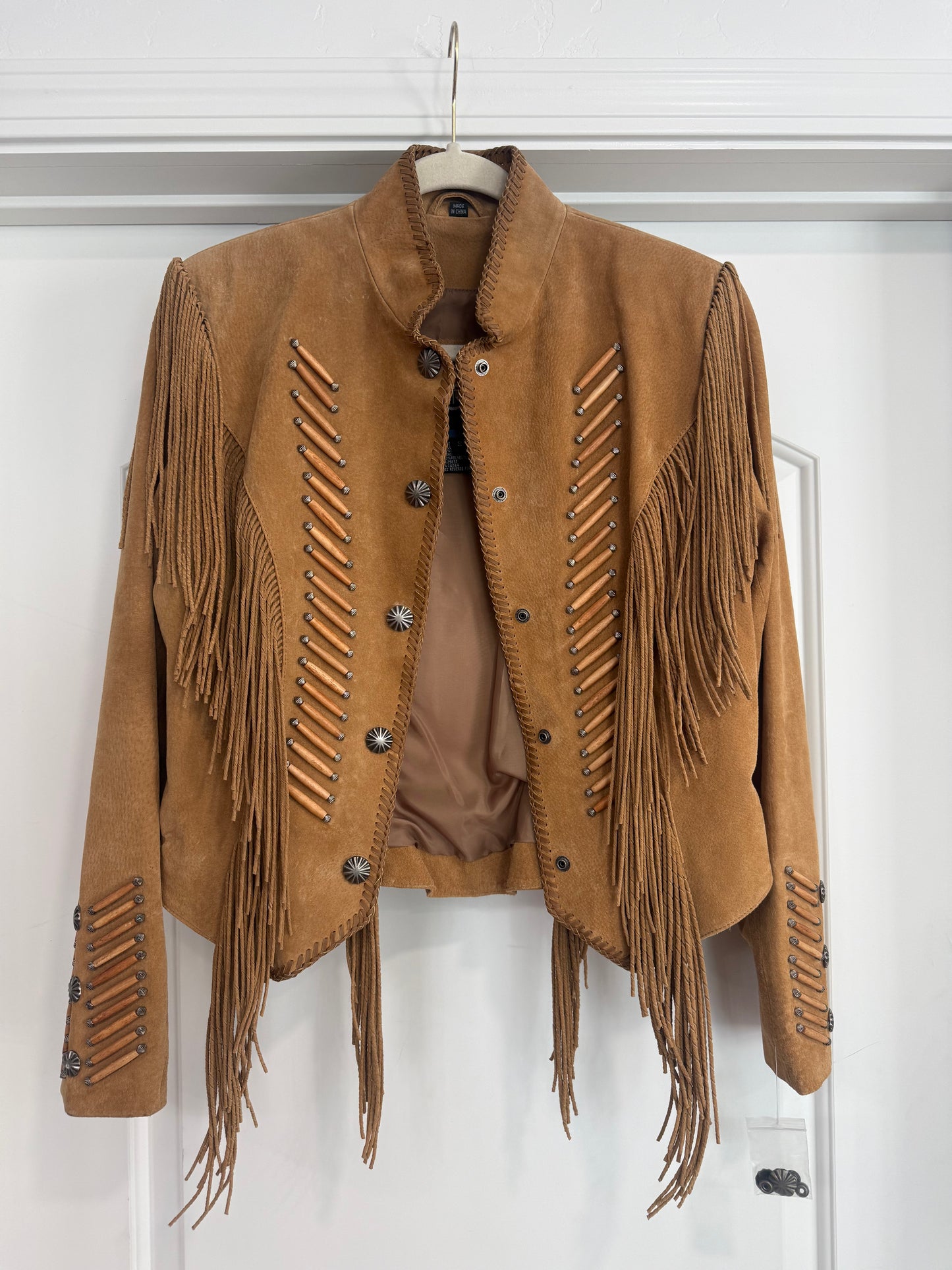 Vintage Cripple Creek Fringe Leather Jacket Size Large