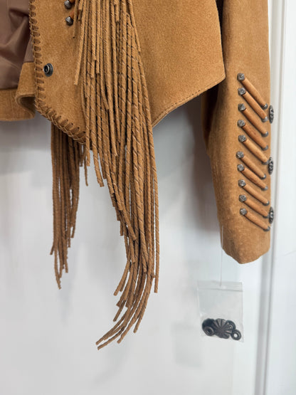 Vintage Cripple Creek Fringe Leather Jacket Size Large