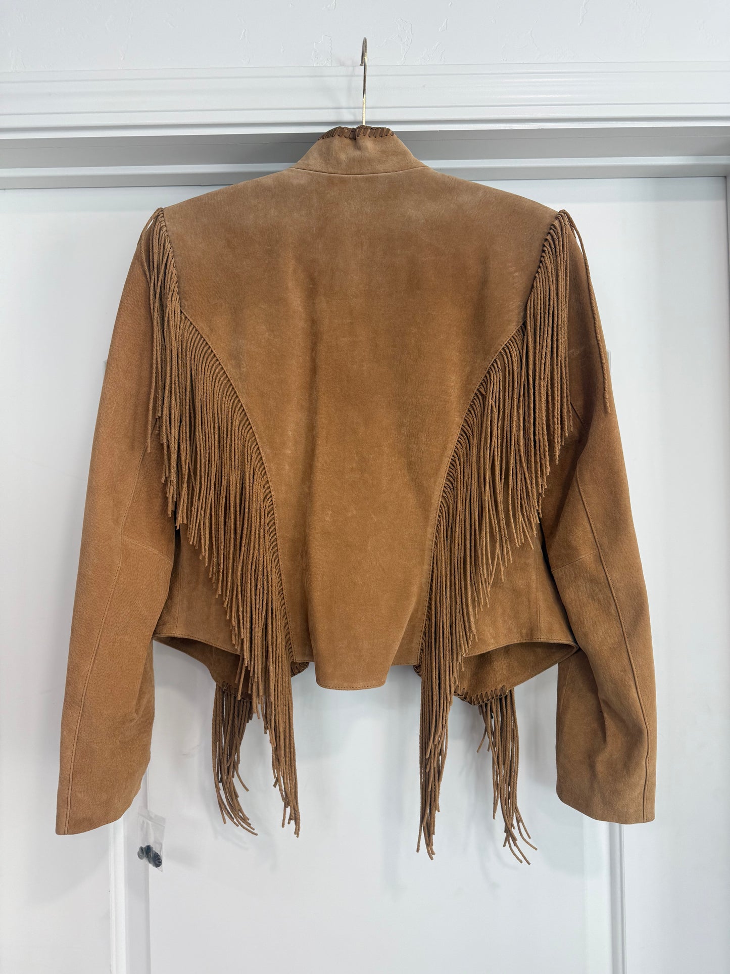 Vintage Cripple Creek Fringe Leather Jacket Size Large