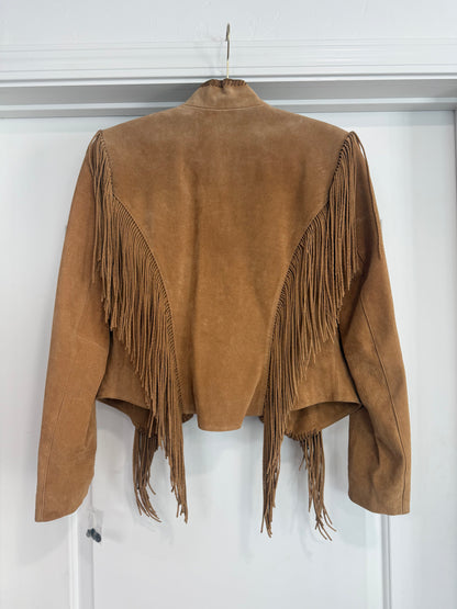 Vintage Cripple Creek Fringe Leather Jacket Size Large