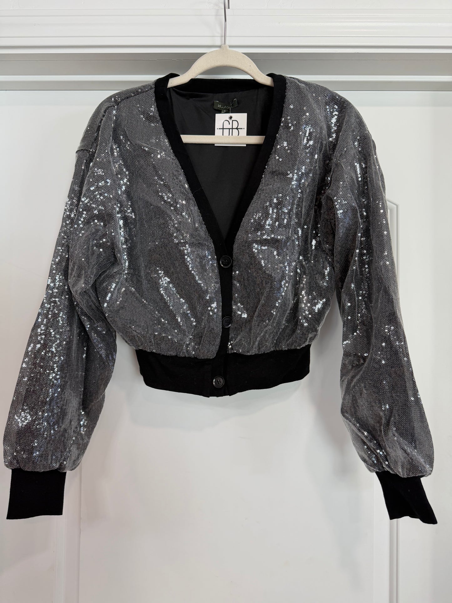 FINAL SALE!! Black Sequin Cropped Jacket
