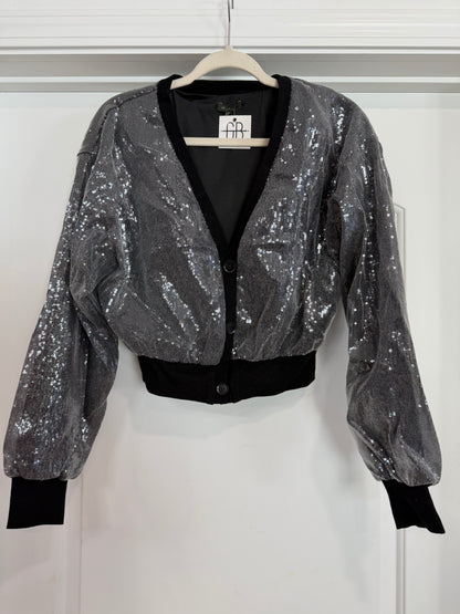 FINAL SALE!! Black Sequin Cropped Jacket