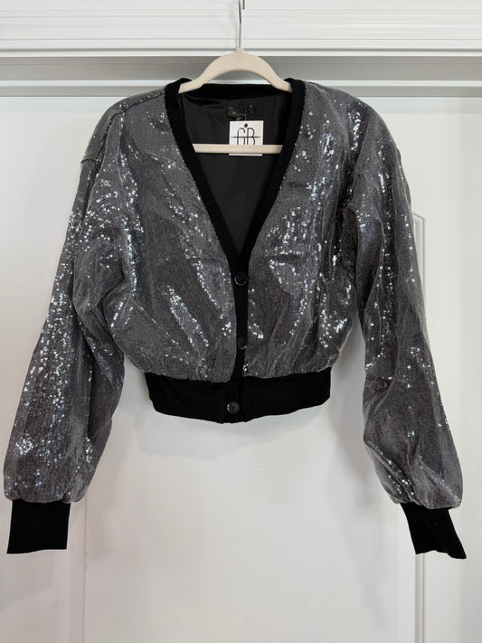 FINAL SALE!! Black Sequin Cropped Jacket