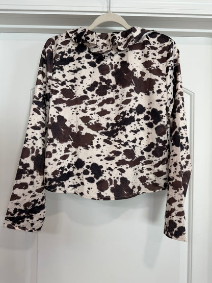 FINAL SALE!! Cow Print Tie Top