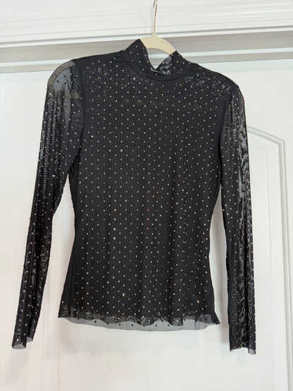 FINAL SALE!! Black Rhinestone Top