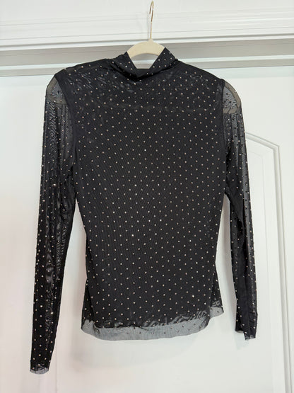 FINAL SALE!! Black Rhinestone Top