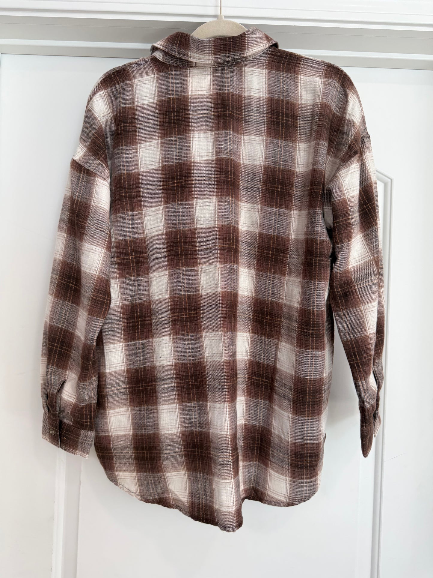 FINAL SALE!! Brown Plaid Button Down Top