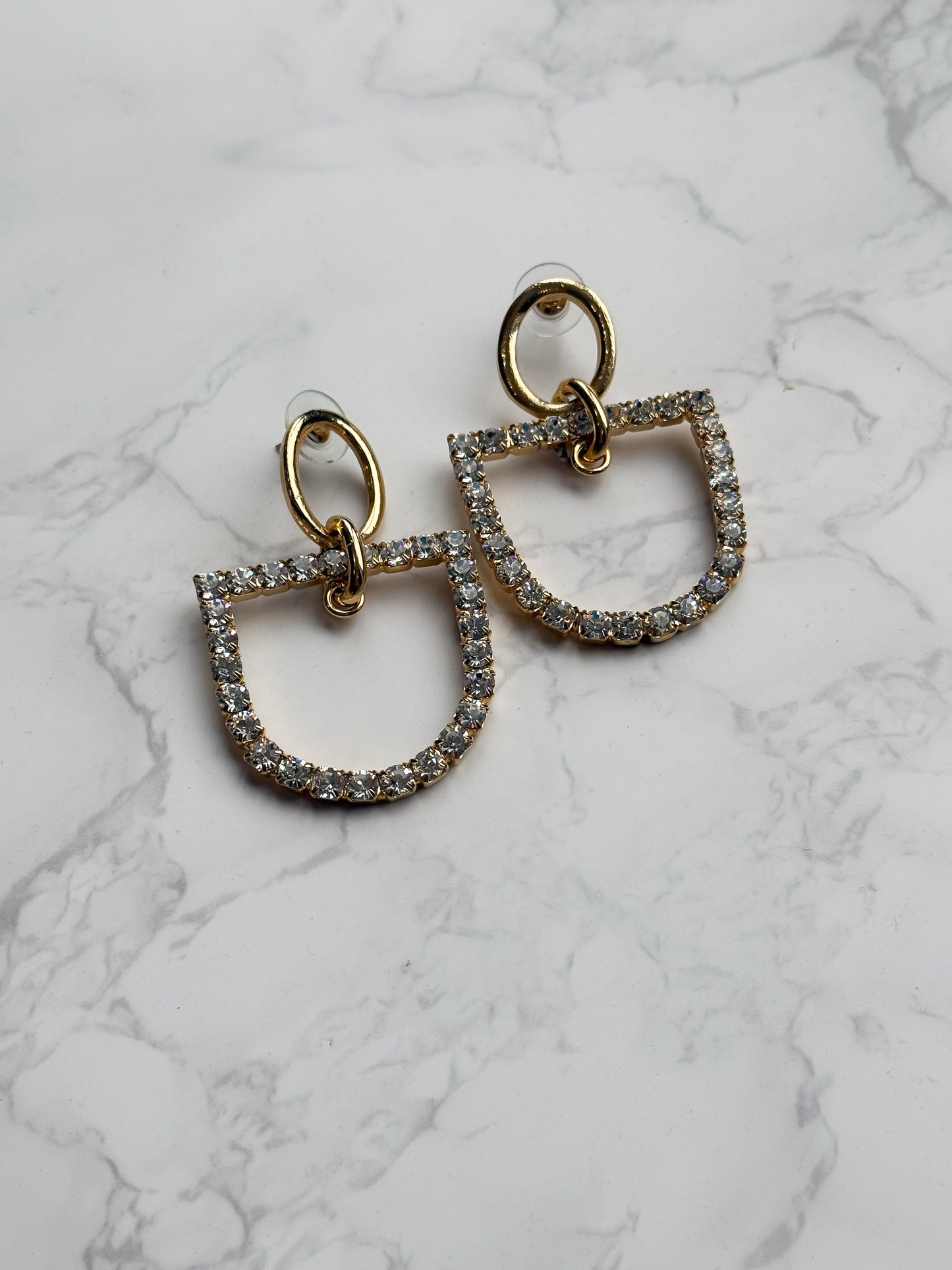 NEW!! Horsebit and Rhinestone Earrings