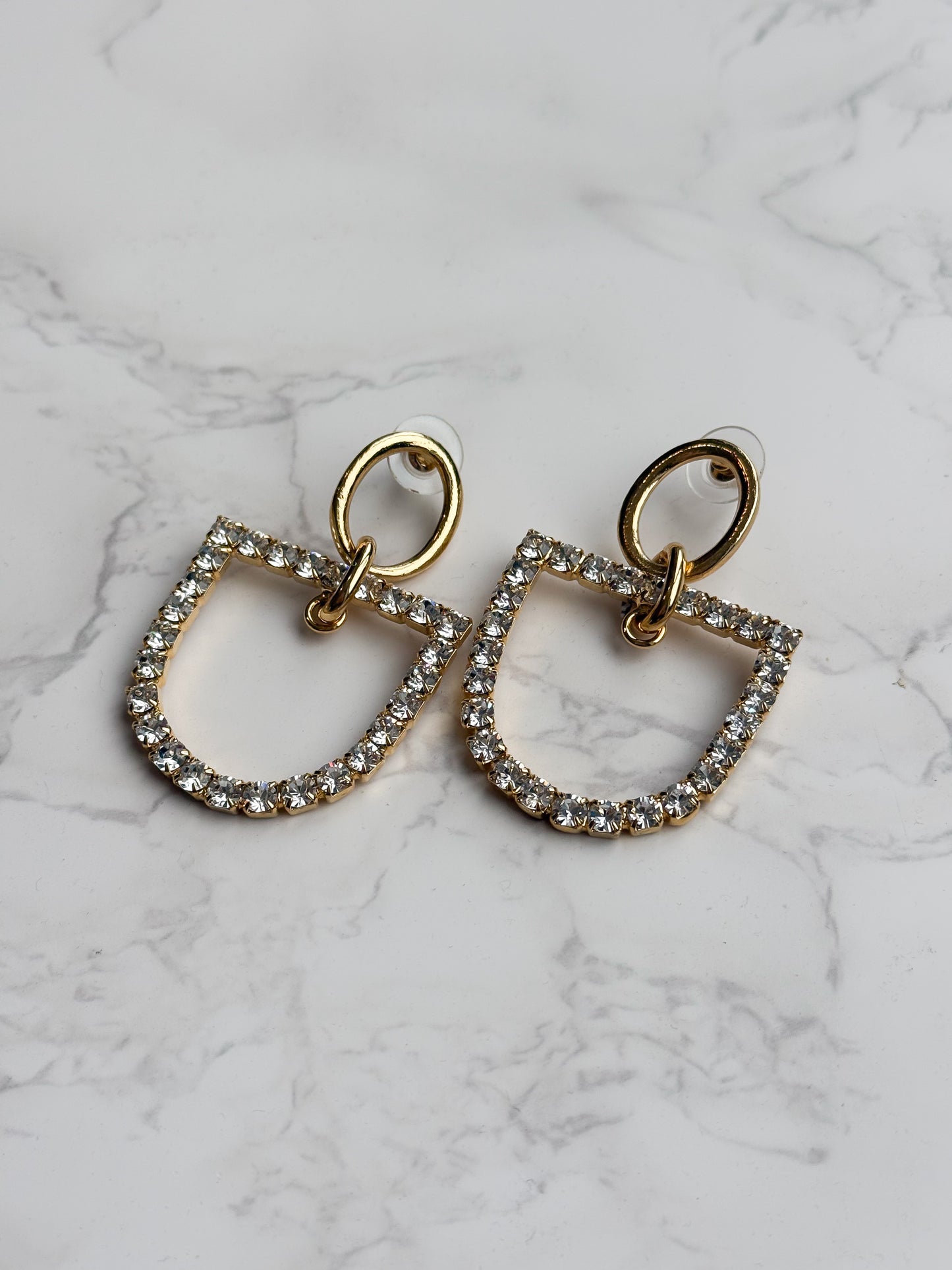 NEW!! Horsebit and Rhinestone Earrings