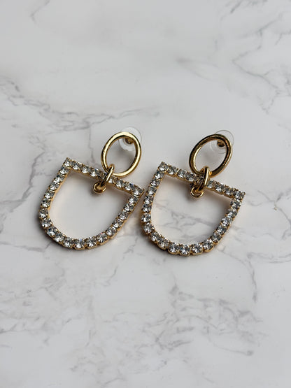 NEW!! Horsebit and Rhinestone Earrings
