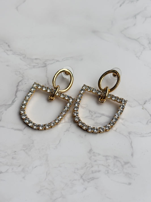 NEW!! Horsebit and Rhinestone Earrings