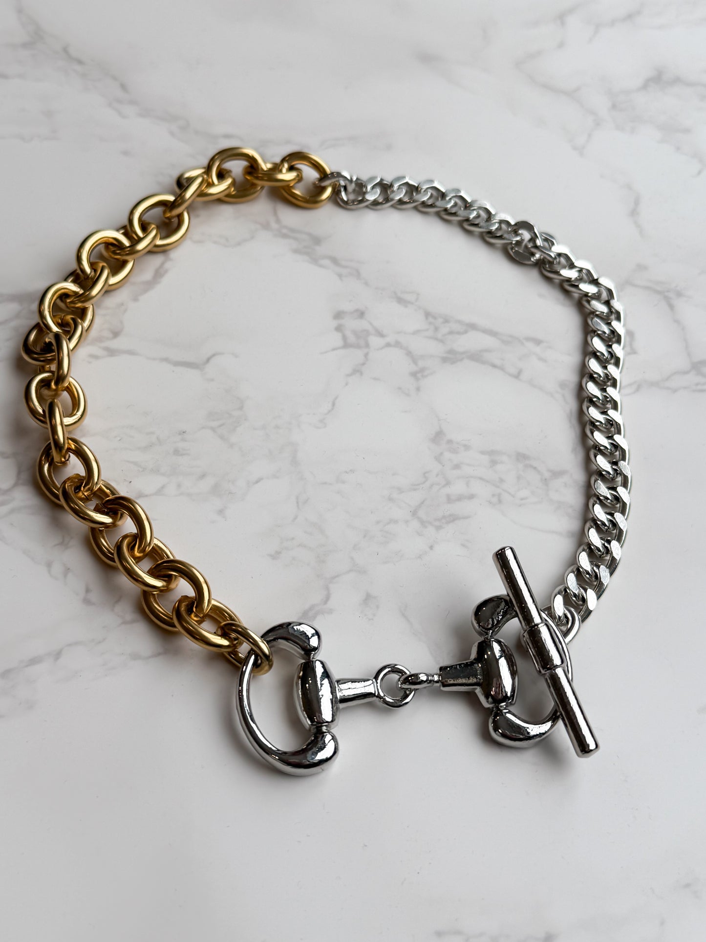NEW!! Two Tone Snaffle Bit Toggle Necklace