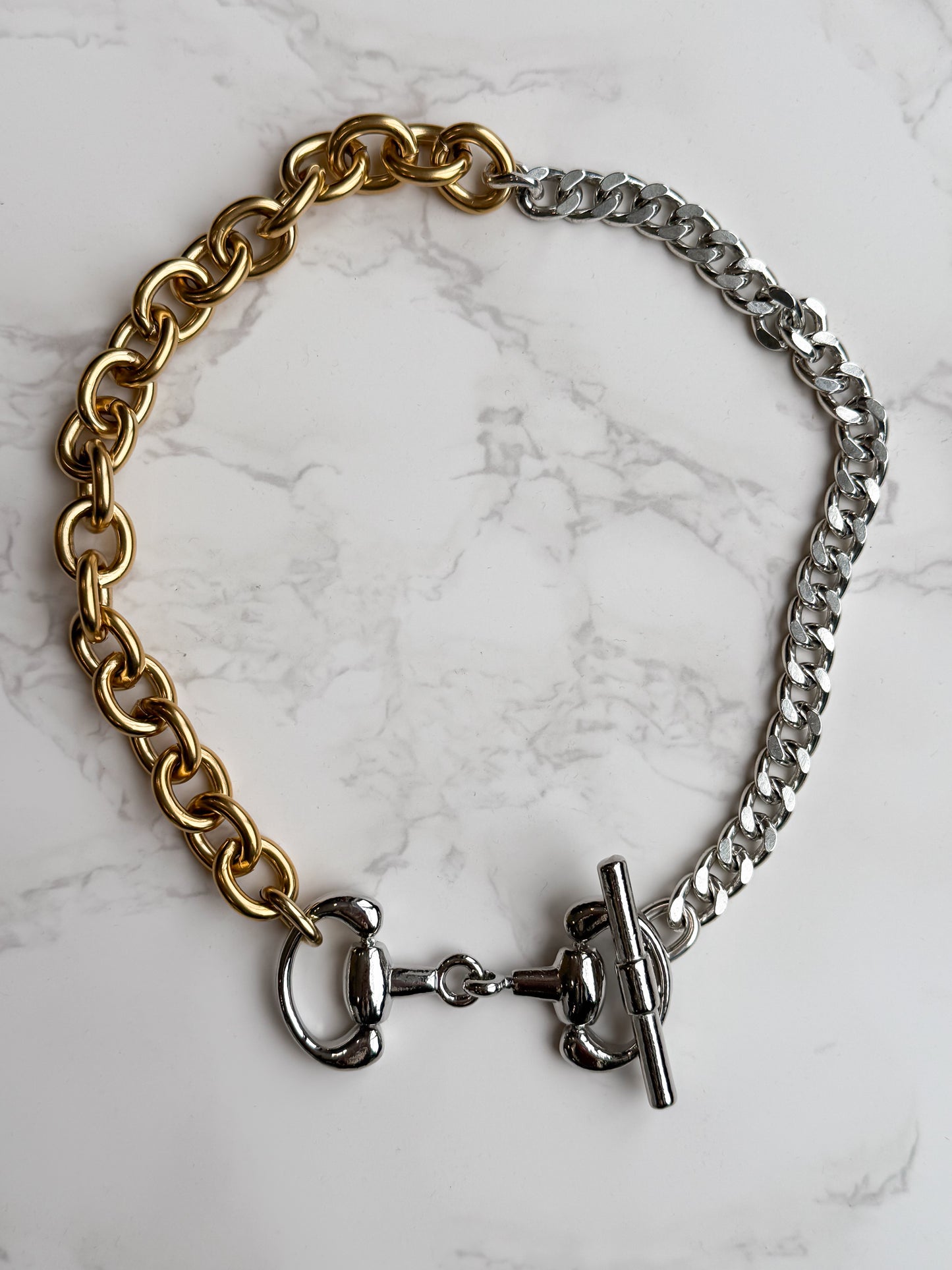NEW!! Two Tone Snaffle Bit Toggle Necklace
