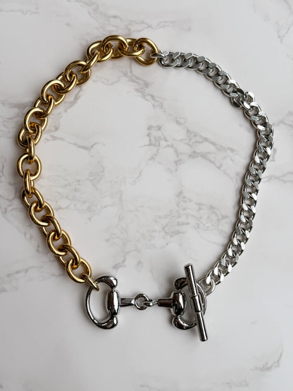 NEW!! Two Tone Snaffle Bit Toggle Necklace