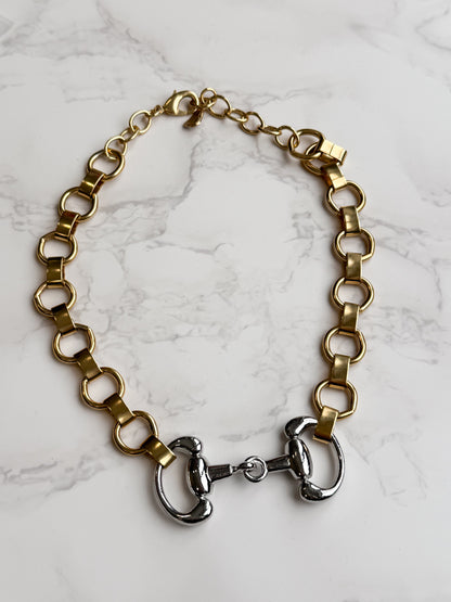 NEW!! Two Tone Snaffle Bit Necklace