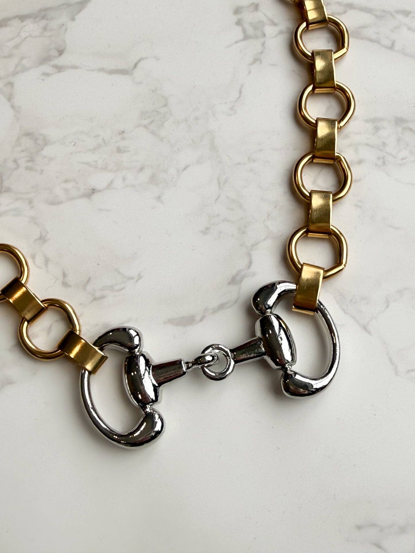 NEW!! Two Tone Snaffle Bit Necklace