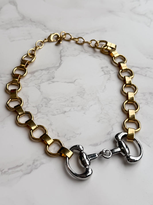 NEW!! Two Tone Snaffle Bit Necklace