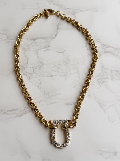NEW!! Horsebit and Rhinestone Necklace