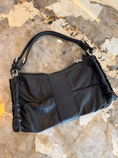Vintage Just Cavalli Black Laser Cut Leather Purse