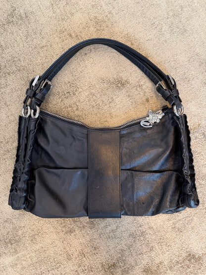 Vintage Just Cavalli Black Laser Cut Leather Purse